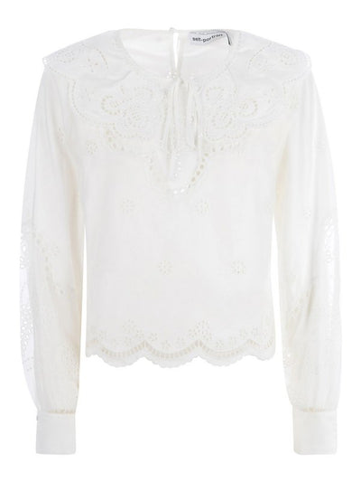 Blusa In Cotone Ricamato