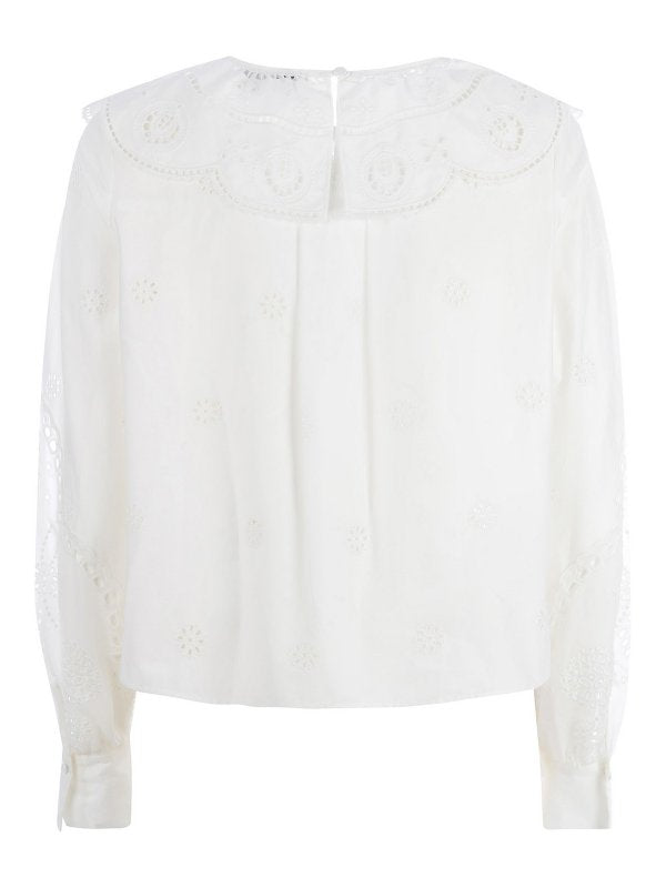 Blusa In Cotone Ricamato