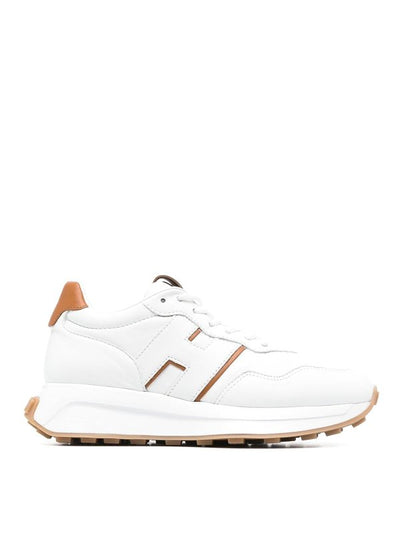 Sneakers In Pelle Con Doppio Logo