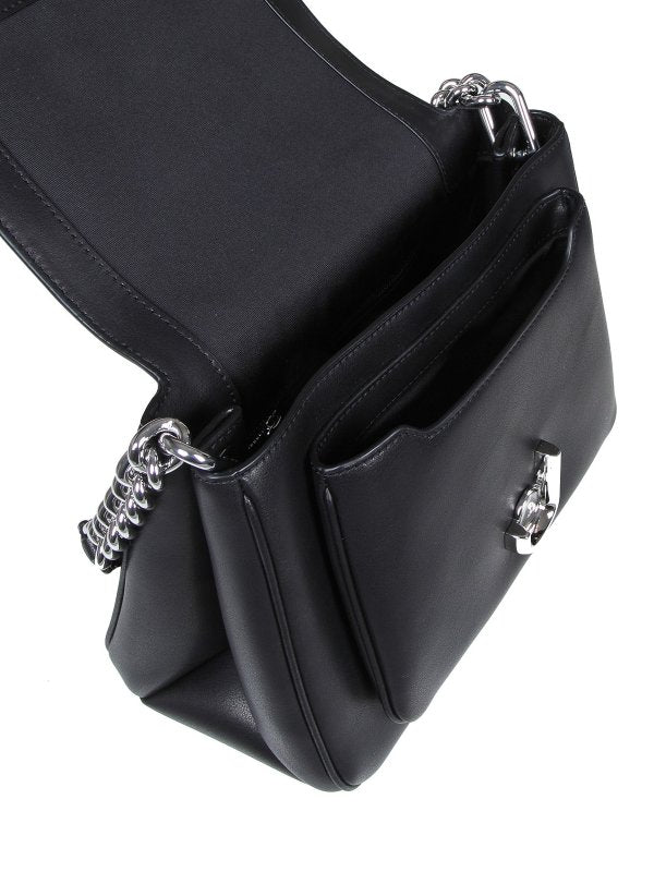 Borsa In Pelle Con Tasca Frontale E Tracolla