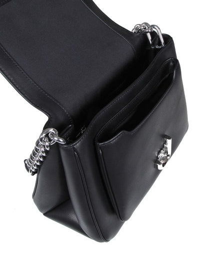 Borsa In Pelle Con Tasca Frontale E Tracolla