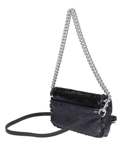 Borsa Mini In Tessuto Con Pailettes E Logo