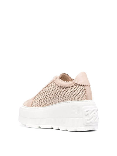 Sneakers In Pelle Con Dettagli Intrecciati