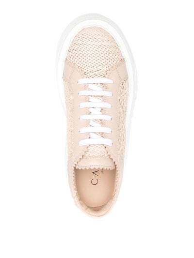 Sneakers In Pelle Con Dettagli Intrecciati