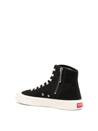 Sneakers Alte In Tela Con Motivo Ricamato