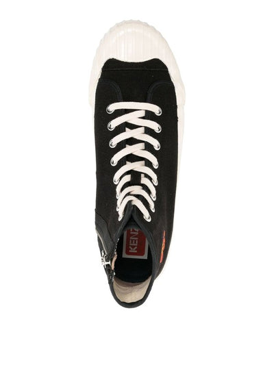 Sneakers Alte In Tela Con Motivo Ricamato