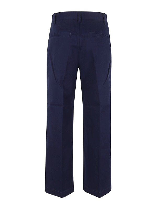 Pantaloni A Gamba Dritta In Cotone