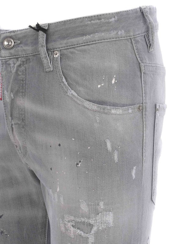 Jeans Skinny Effetto Strappato Sbiadito