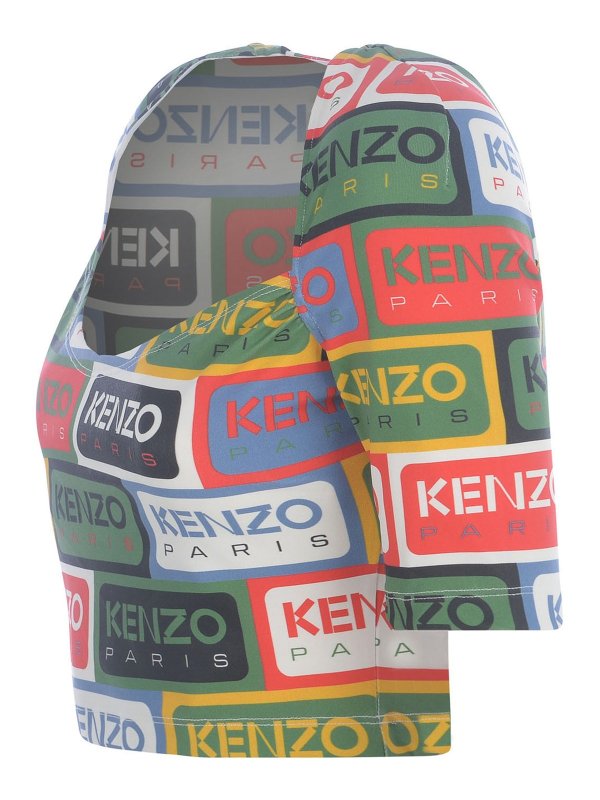 Top Cropped Multicolore Con Logo