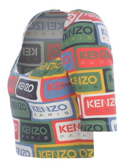 Top Cropped Multicolore Con Logo