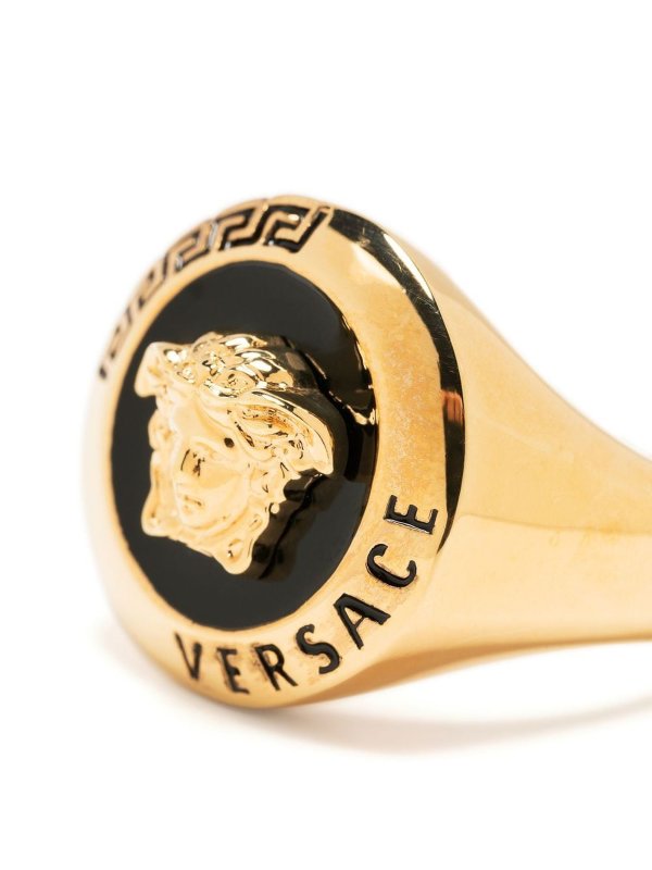 Anello In Medusa Placcato Oro/nero