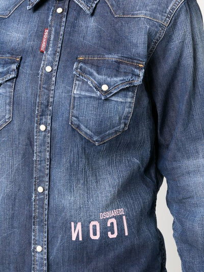 Camicia In Denim Con Logo