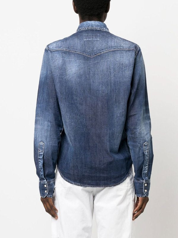 Camicia In Denim Con Logo