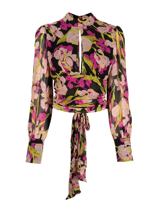 Blusa Cut-out Con Stampa Iris