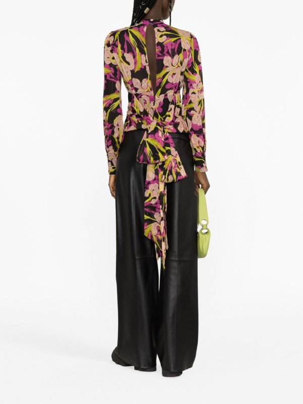 Blusa Cut-out Con Stampa Iris