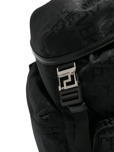 Zaino Allover Versace In Nero