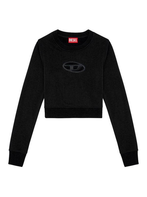 Girocollo Corto In Misto Cotone Con Logo