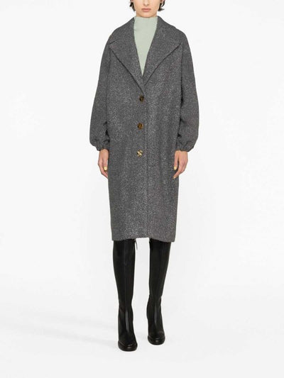 Cappotto Monopetto Con Maniche A Sbuffo