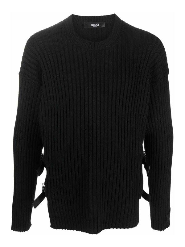 Maglione A Coste Con Spacchi Laterali