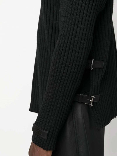 Maglione A Coste Con Spacchi Laterali