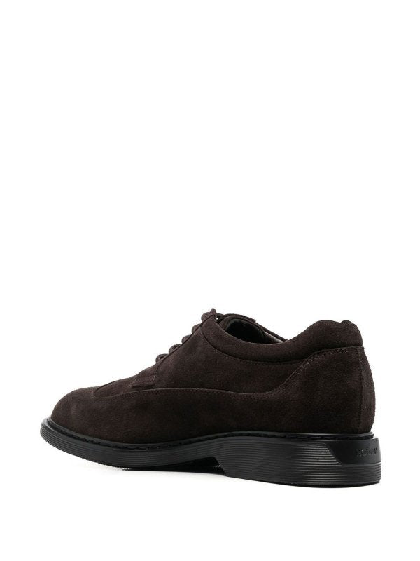Brogue In Pelle Scamosciata Marrone