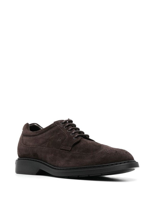 Brogue In Pelle Scamosciata Marrone