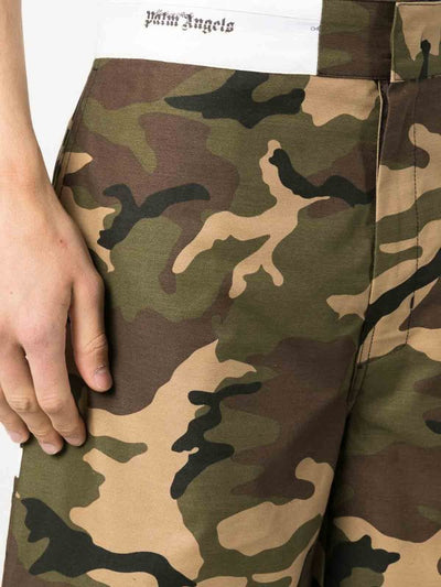 Shorts In Cotone Con Stampa Mimetica
