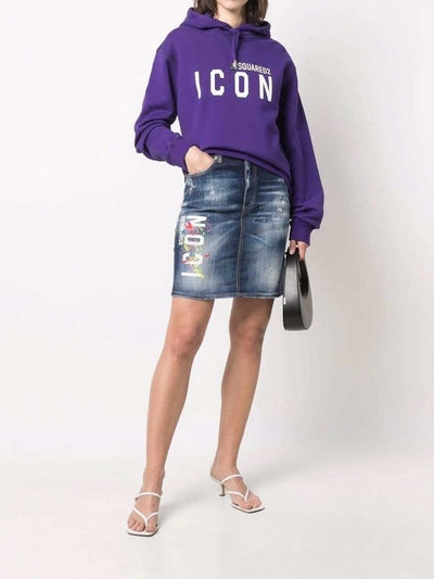 Gonna In Denim Con Stampa Iconica