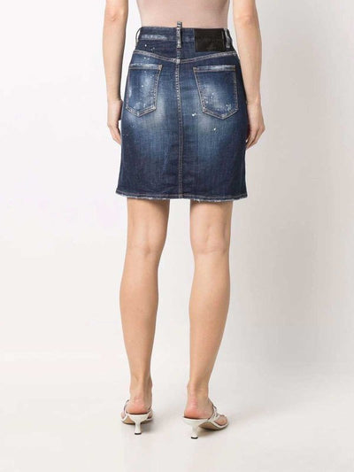 Gonna In Denim Con Stampa Iconica