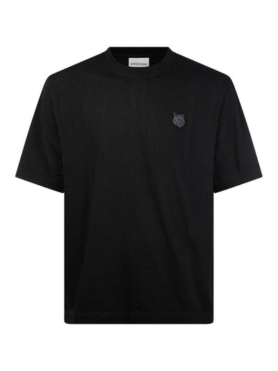T-shirt Con Testa Di Volpe In Cotone Nero