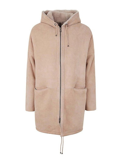 Parka In Montone Con Cappuccio