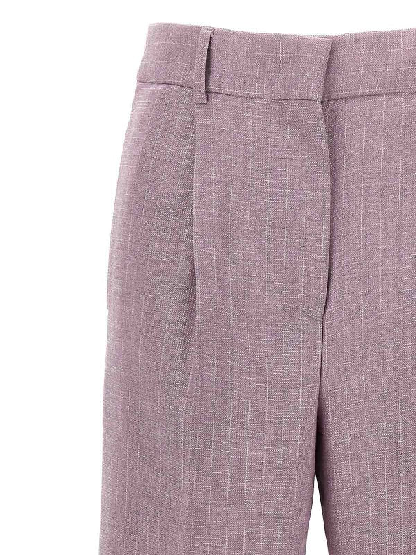 Pantaloni Gessati In Lurex