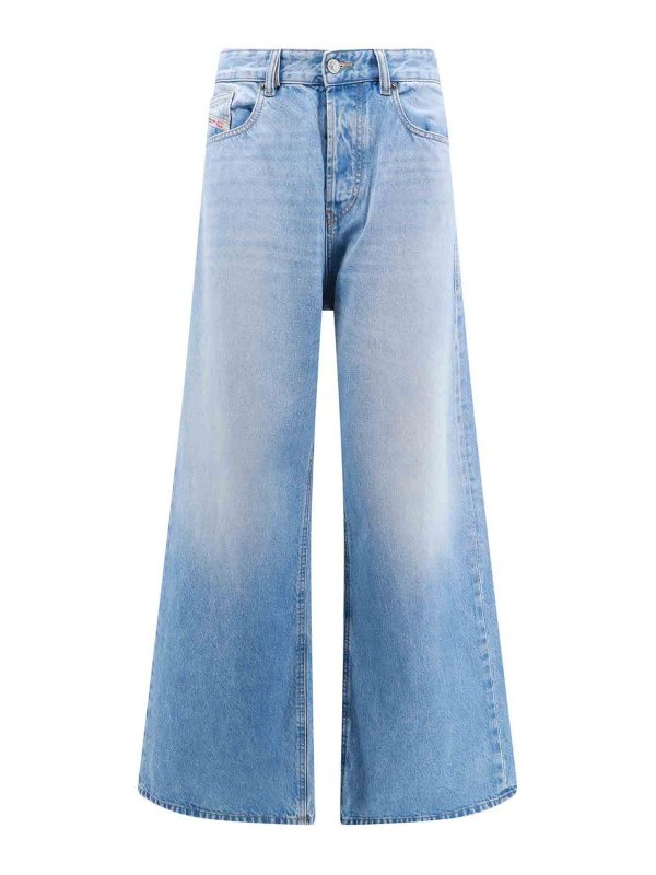 Jeans In Cotone Con Patch Logo Posteriore