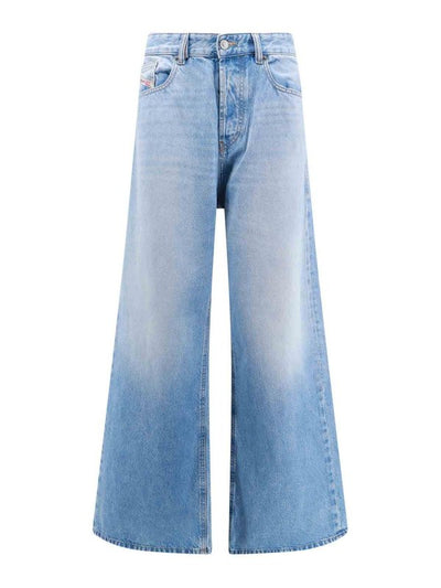Jeans In Cotone Con Patch Logo Posteriore