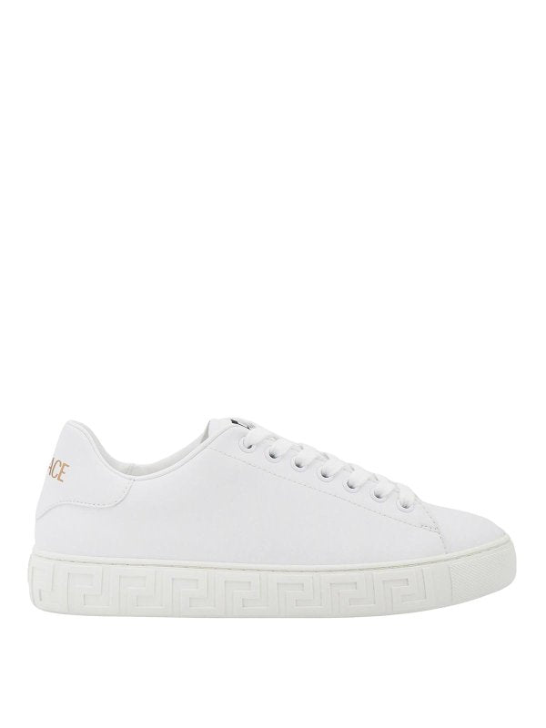 Sneakers In Pelle Con Motivo La Greca