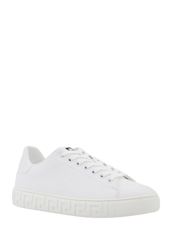 Sneakers In Pelle Con Motivo La Greca