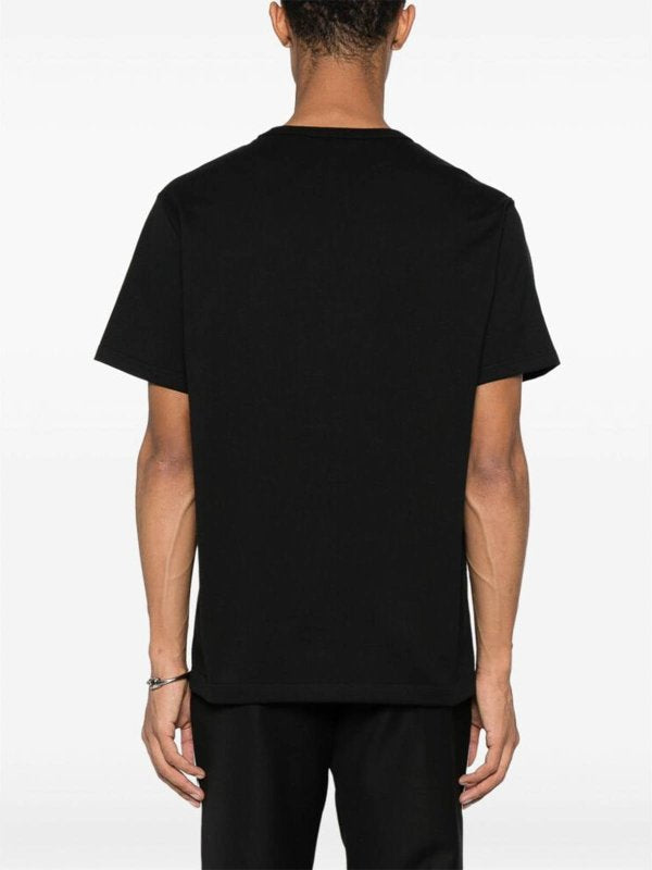 T-shirt Girocollo Con Stampa Teschio Nera