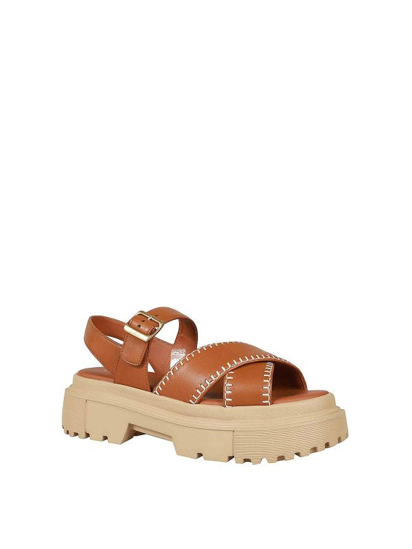 Sandali In Pelle H644