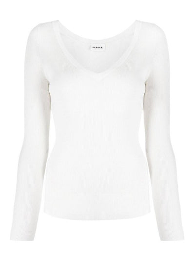 T-shirt Con Scollo A V In T-shirt A Costine