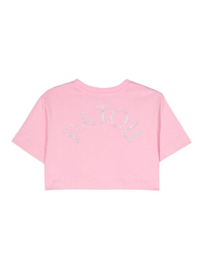 T-shirt Cropped In Cotone Con Logo