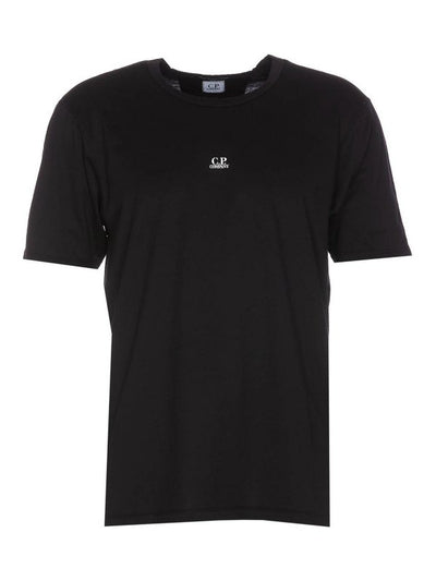 T-shirt Nera Girocollo Con Stampa Logo
