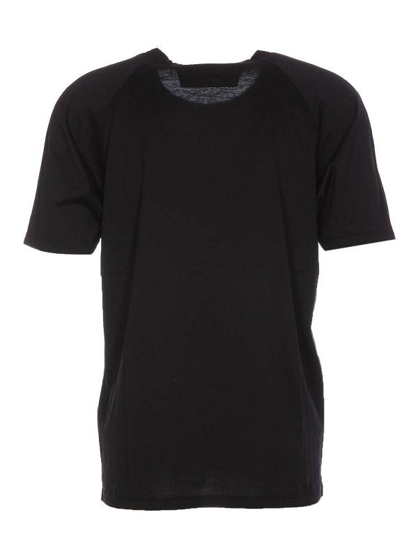 T-shirt Nera Girocollo Con Stampa Logo