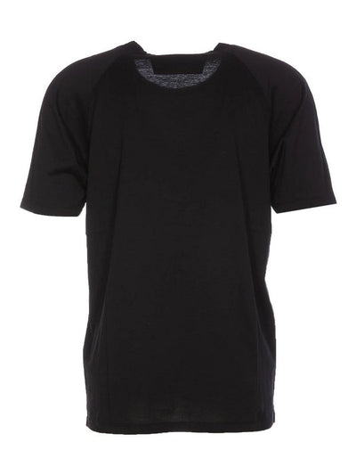 T-shirt Nera Girocollo Con Stampa Logo