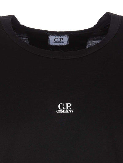 T-shirt Nera Girocollo Con Stampa Logo