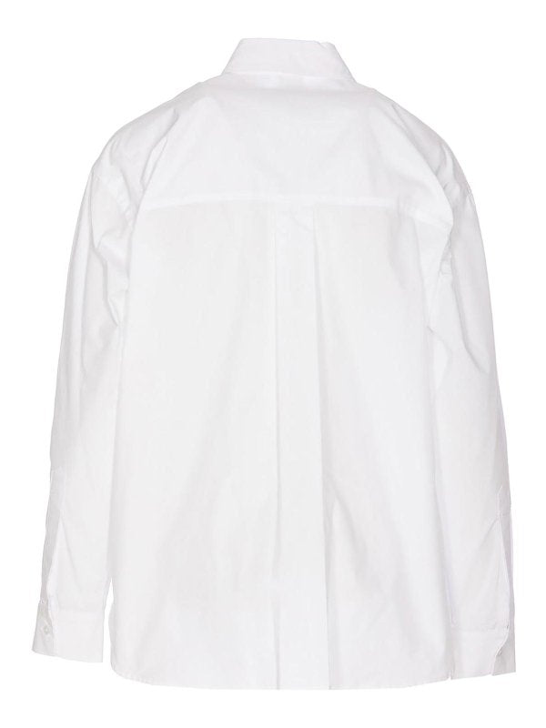 Camicia Bridport Bianca Con Logo Ricamato