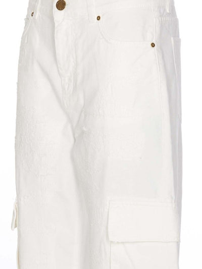 Jeans In Denim Bianco Caty Con Cerniera E