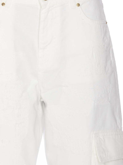 Jeans In Denim Bianco Caty Con Cerniera E