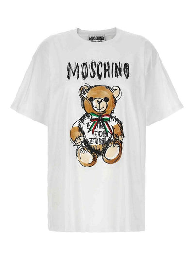 Girocollo In Cotone Con Stampa Teddy Bear