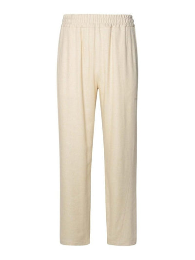 Pantaloni In Misto Lino Avorio