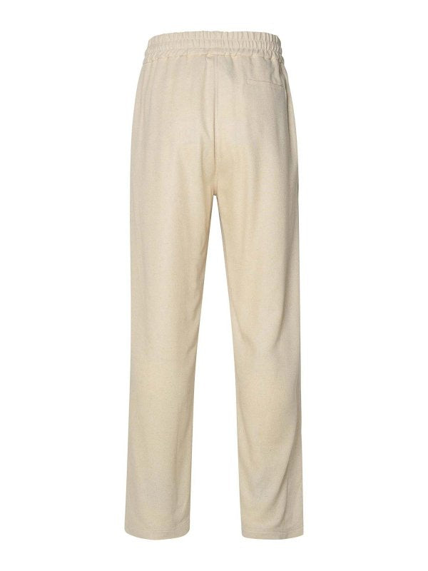Pantaloni In Misto Lino Avorio